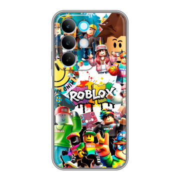 Силиконовый чехол на Realme C85 с принтом Roblox Роблокс