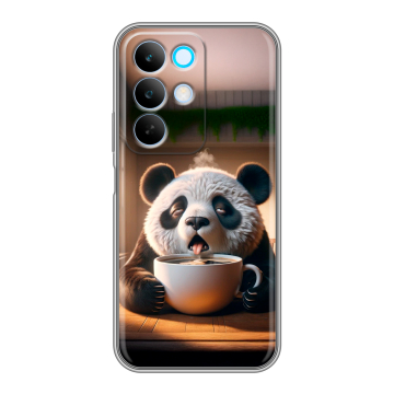 Силиконовый чехол на Realme C85 с принтом смешная панда Силиконовый чехол на Realme C85 с принтом смешная панда