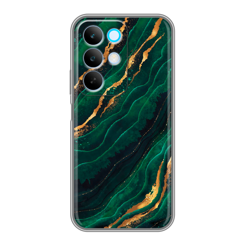 Силиконовый чехол на Realme C85 с принтом Мрамор зеленое золото Силиконовый чехол на Realme C85 с принтом Мрамор зеленое золото