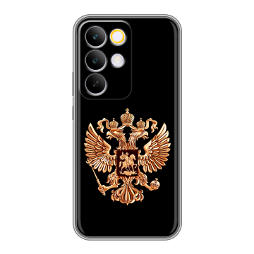 Силиконовый чехол на Realme C85 Pro с принтом Герб России золотой