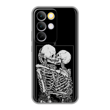 Силиконовый чехол на Realme C85 Pro с принтом Поцелуй скелетов Силиконовый чехол на Realme C85 Pro с принтом Поцелуй скелетов