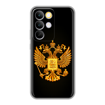 Силиконовый чехол на Realme C85 Pro с принтом Герб России желтый