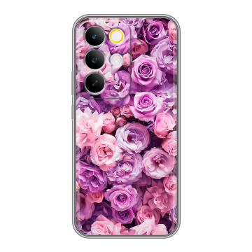Силиконовый чехол на Realme C85 Pro с принтом лавандовые розы Силиконовый чехол на Realme C85 Pro с принтом лавандовые розы