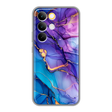 Силиконовый чехол на Realme C85 Pro с принтом синий мрамор Силиконовый чехол на Realme C85 Pro с принтом синий мрамор