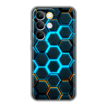 Силиконовый чехол на Realme C85 Pro с принтом Неоновые соты Силиконовый чехол на Realme C85 Pro с принтом Неоновые соты