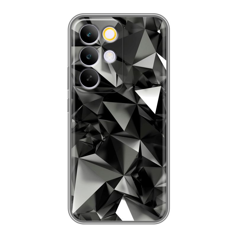 Силиконовый чехол на Realme C85 Pro с принтом Черные кристаллы Силиконовый чехол на Realme C85 Pro с принтом Черные кристаллы