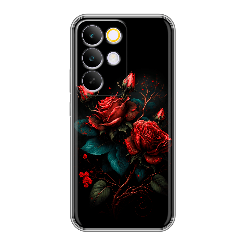 Силиконовый чехол на Realme C85 Pro с принтом Розы красные Силиконовый чехол на Realme C85 Pro с принтом Розы красные
