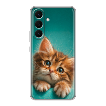 Силиконовый чехол на Samsung Galaxy S26 Plus с принтом котенок