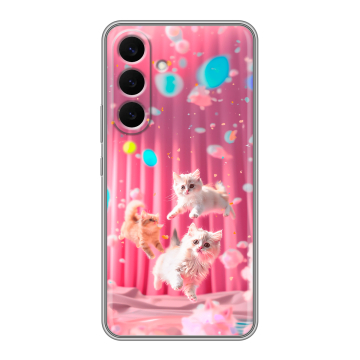 Силиконовый чехол на Samsung Galaxy S26 Plus с принтом милые котики Силиконовый чехол на Samsung Galaxy S26 Plus с принтом милые котики