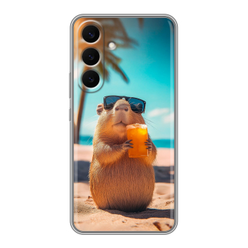 Силиконовый чехол на Samsung Galaxy S26 Plus с принтом Капибара