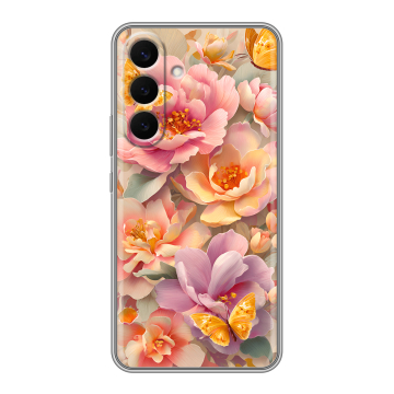 Силиконовый чехол на Samsung Galaxy S26 Plus с принтом Цветы и бабочки Силиконовый чехол на Samsung Galaxy S26 Plus с принтом Цветы и бабочки