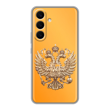 Силиконовый чехол на Samsung Galaxy S26 Plus с принтом Герб Флаг России Силиконовый чехол на Samsung Galaxy S26 Plus с принтом Герб Флаг России