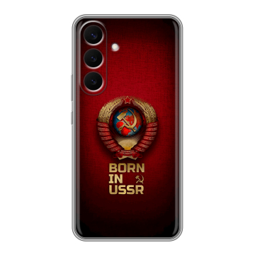 Силиконовый чехол на Samsung Galaxy S26 Plus с принтом Флаг Герб СССР Силиконовый чехол на Samsung Galaxy S26 Plus с принтом Флаг Герб СССР