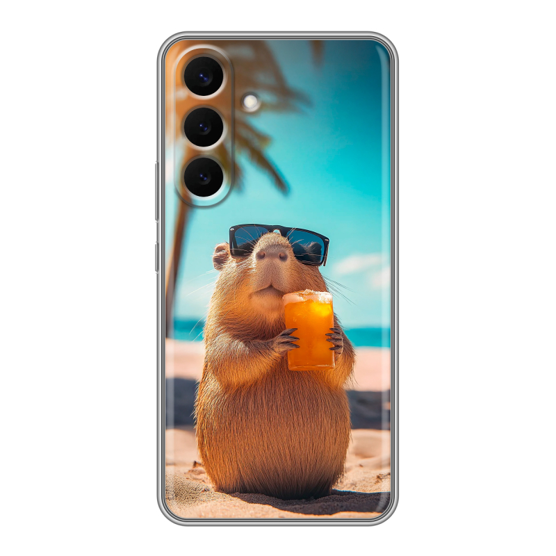 Силиконовый чехол на Samsung Galaxy S26 Plus с принтом Капибара Силиконовый чехол на Samsung Galaxy S26 Plus с принтом Капибара