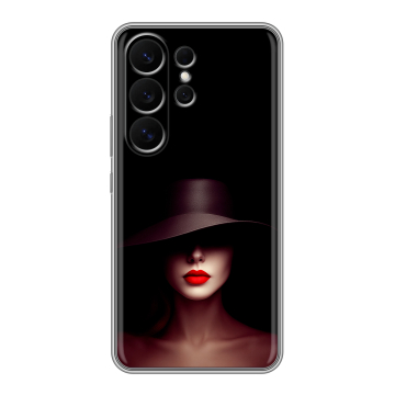 Силиконовый чехол на Samsung Galaxy S26 Ultra с принтом Девушка в шляпе