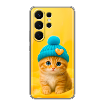 Силиконовый чехол на Samsung Galaxy S26 Ultra с принтом Котенок в шапке