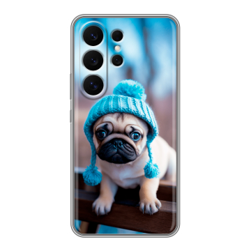 Силиконовый чехол на Samsung Galaxy S26 Ultra с принтом Мопс в шапке