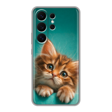Силиконовый чехол на Samsung Galaxy S26 Ultra с принтом котенок