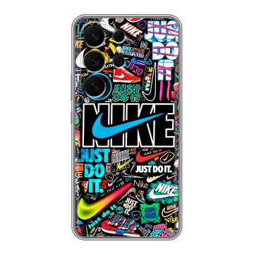Силиконовый чехол на Samsung Galaxy S26 Ultra с принтом найк nike черный