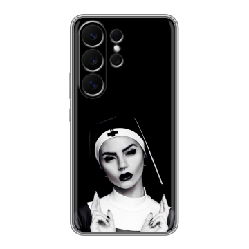 Силиконовый чехол на Samsung Galaxy S26 Ultra с принтом монашка Силиконовый чехол на Samsung Galaxy S26 Ultra с принтом монашка
