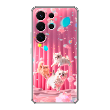 Силиконовый чехол на Samsung Galaxy S26 Ultra с принтом милые котики