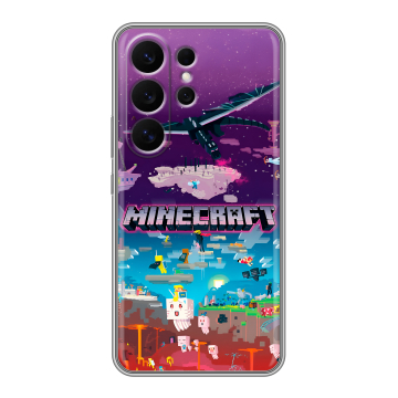 Силиконовый чехол на Samsung Galaxy S26 Ultra с принтом Майнкрафт Minecraft