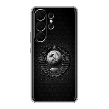Силиконовый чехол на Samsung Galaxy S26 Ultra с принтом Герб Флаг СССР Силиконовый чехол на Samsung Galaxy S26 Ultra с принтом Герб Флаг СССР