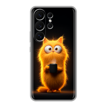 Силиконовый чехол на Samsung Galaxy S26 Ultra с принтом Смешной кот