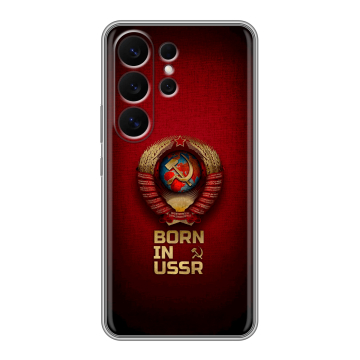 Силиконовый чехол на Samsung Galaxy S26 Ultra с принтом Флаг Герб СССР Силиконовый чехол на Samsung Galaxy S26 Ultra с принтом Флаг Герб СССР