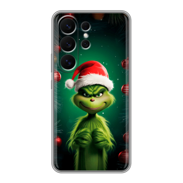 Силиконовый чехол на Samsung Galaxy S26 Ultra с принтом Гринч Новый год Рождество
