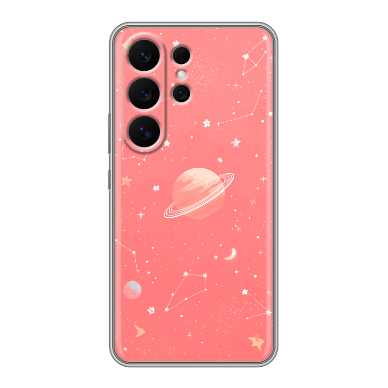 Силиконовый чехол на Samsung Galaxy S26 Ultra с принтом Розовый космос Силиконовый чехол на Samsung Galaxy S26 Ultra с принтом Розовый космос