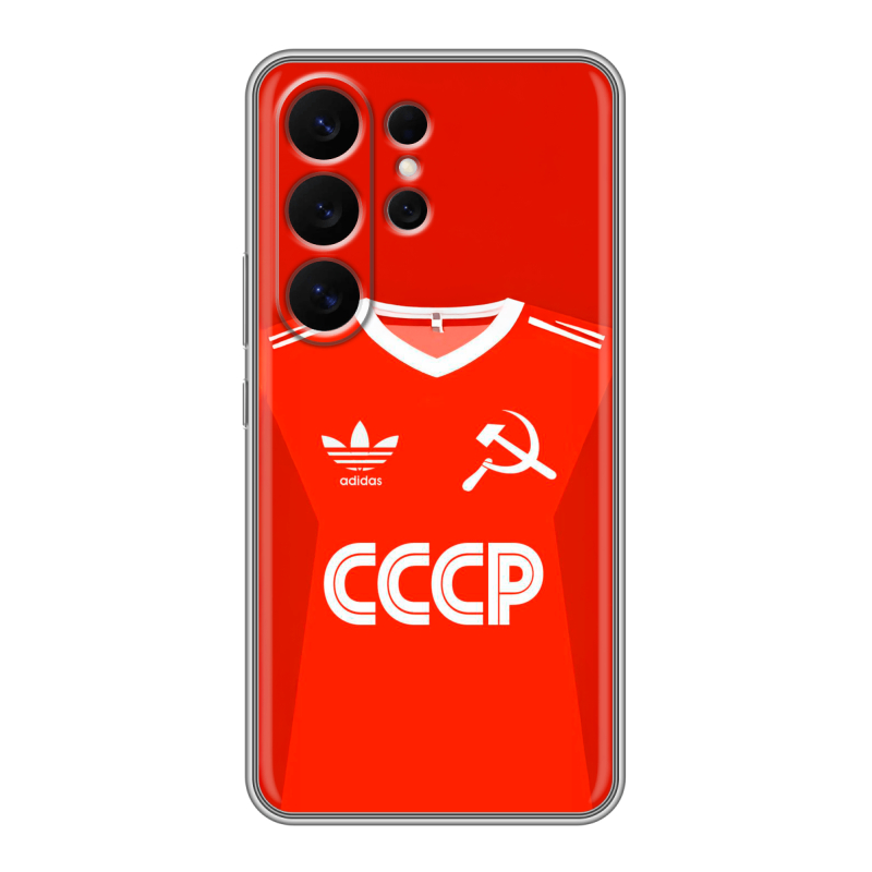 Силиконовый чехол на Samsung Galaxy S26 Ultra с принтом Флаг Герб СССР Силиконовый чехол на Samsung Galaxy S26 Ultra с принтом Флаг Герб СССР