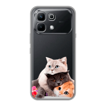Силиконовый чехол на Infinix Note 60 с принтом Кошки Силиконовый чехол на Infinix Note 60 с принтом Кошки