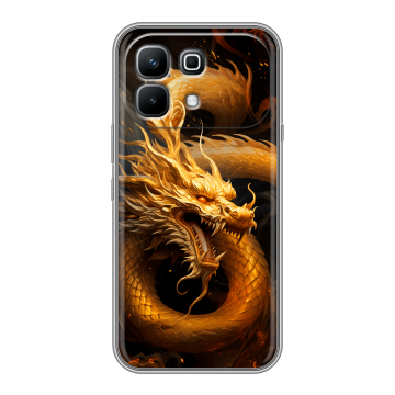 Силиконовый чехол на Infinix Note 60 с принтом Золотой дракон