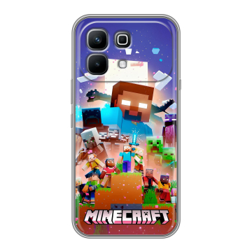 Силиконовый чехол на Infinix Note 60 с принтом Майнкрафт Minecraft