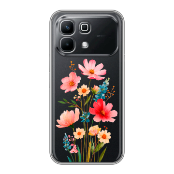 Силиконовый чехол на Infinix Note 60 с принтом Цветы