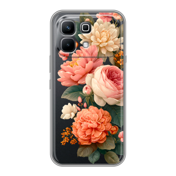 Силиконовый чехол на Infinix Note 60 с принтом цветы Силиконовый чехол на Infinix Note 60 с принтом цветы