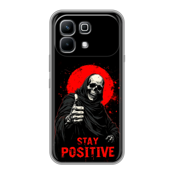Силиконовый чехол на Infinix Note 60 с принтом смешной скелет Силиконовый чехол на Infinix Note 60 с принтом смешной скелет