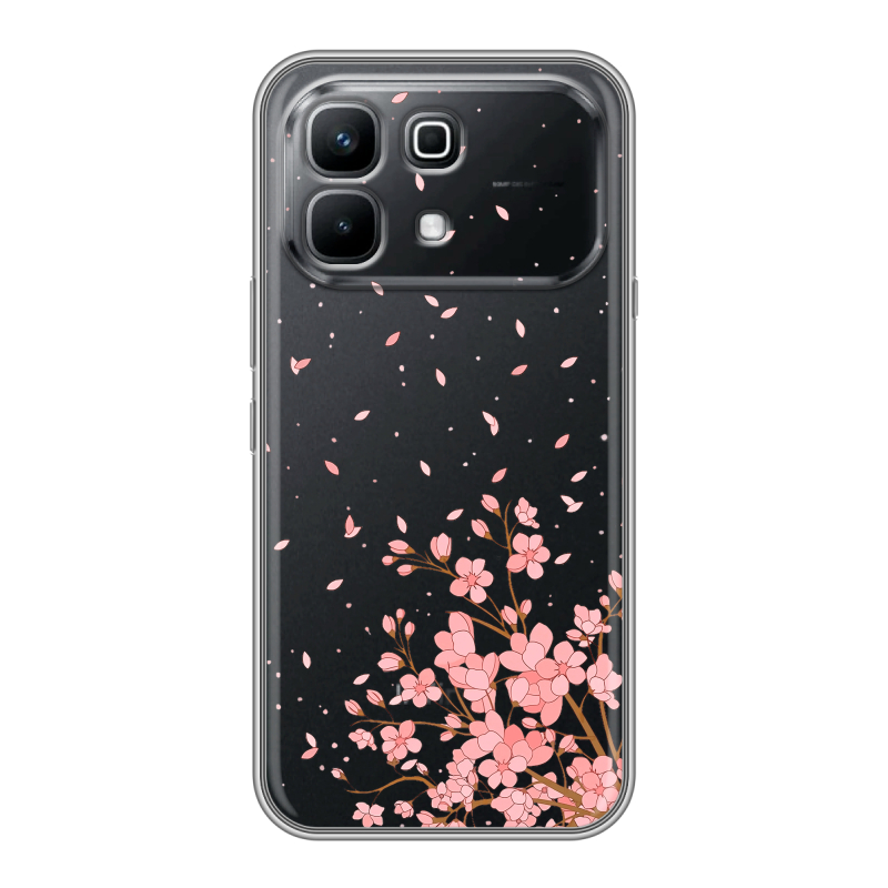 Силиконовый чехол на Infinix Note 60 с принтом Ветка сакуры Силиконовый чехол на Infinix Note 60 с принтом Ветка сакуры