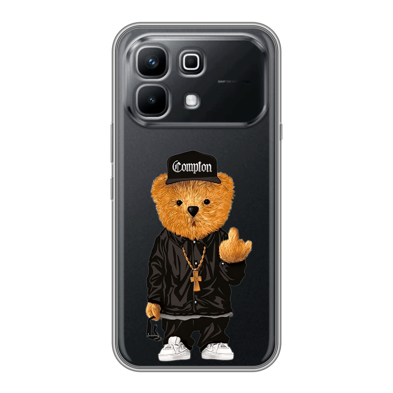 Силиконовый чехол на Infinix Note 60 с принтом Плюшевый медведь Силиконовый чехол на Infinix Note 60 с принтом Плюшевый медведь