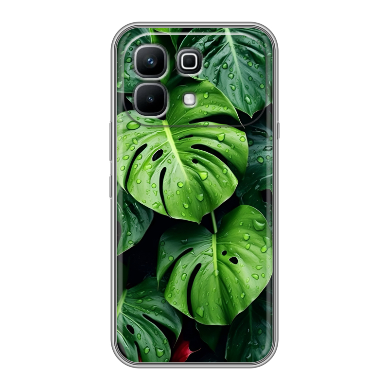 Силиконовый чехол на Infinix Note 60 с принтом Листья Силиконовый чехол на Infinix Note 60 с принтом Листья