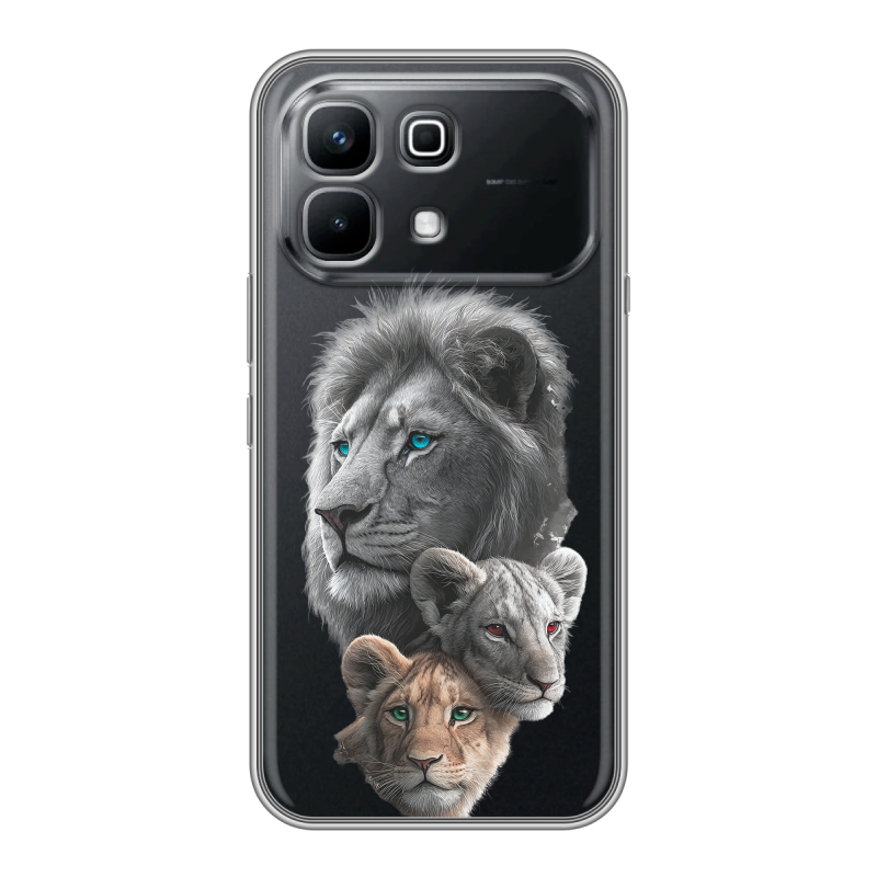 Силиконовый чехол на Infinix Note 60 с принтом Львы Силиконовый чехол на Infinix Note 60 с принтом Львы
