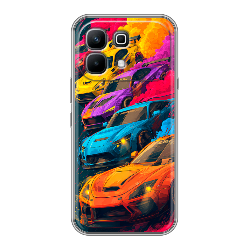 Силиконовый чехол на Infinix Note 60 с принтом Тачки Силиконовый чехол на Infinix Note 60 с принтом Тачки