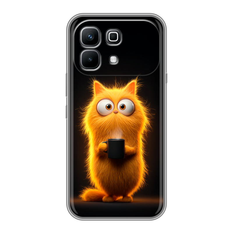 Силиконовый чехол на Infinix Note 60 с принтом Смешной кот Силиконовый чехол на Infinix Note 60 с принтом Смешной кот