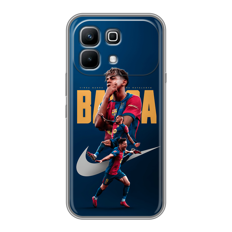 Силиконовый чехол на Infinix Note 60 с принтом Барселона Barca Yamal Силиконовый чехол на Infinix Note 60 с принтом Барселона Barca Yamal