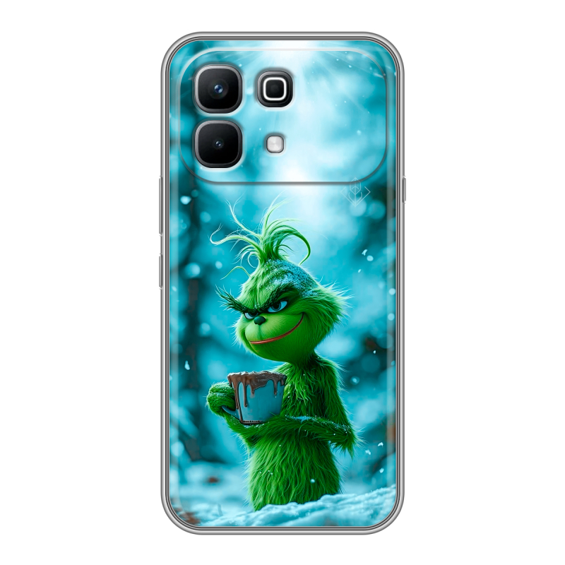 Силиконовый чехол на Infinix Note 60 с принтом Новый год гринч Силиконовый чехол на Infinix Note 60 с принтом Новый год гринч