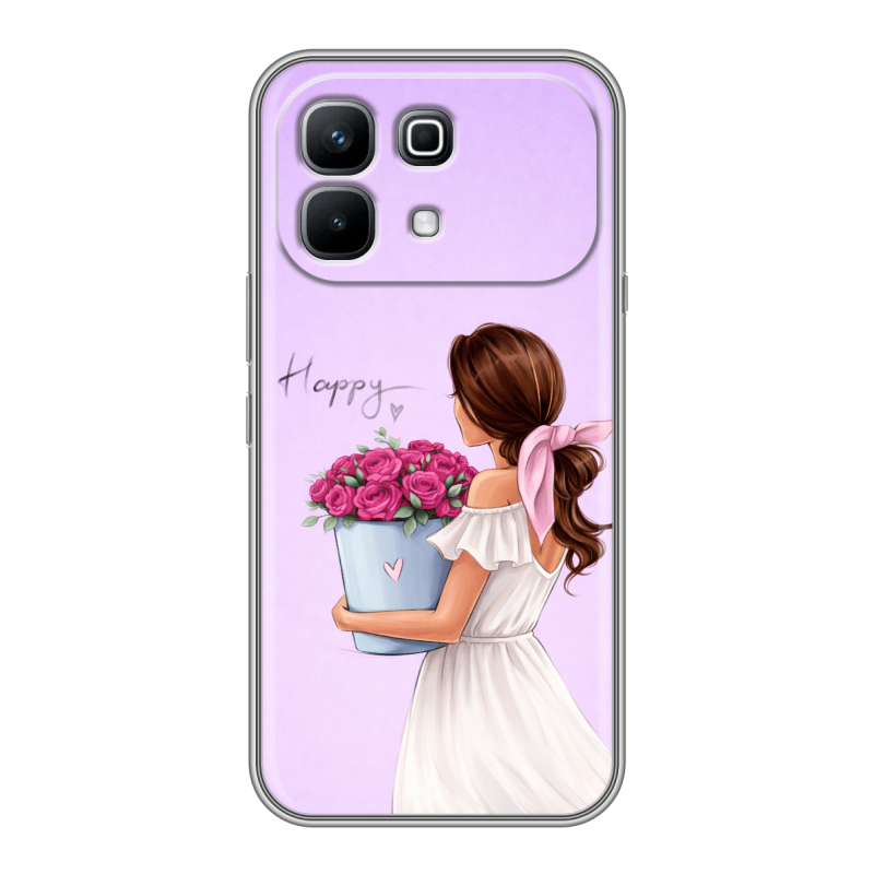 Силиконовый чехол на Infinix Note 60 с принтом женский Силиконовый чехол на Infinix Note 60 с принтом женский