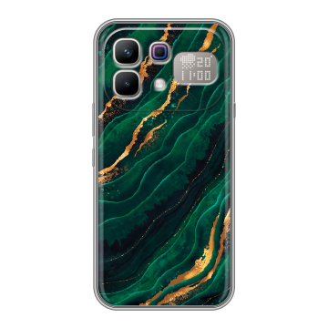Силиконовый чехол на Infinix Note 60 Pro с принтом Мрамор зеленое золото Силиконовый чехол на Infinix Note 60 Pro с принтом Мрамор зеленое золото