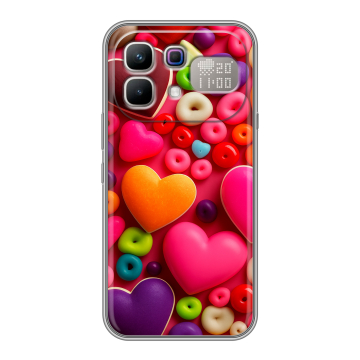 Силиконовый чехол на Infinix Note 60 Pro с принтом Сердечки Силиконовый чехол на Infinix Note 60 Pro с принтом Сердечки