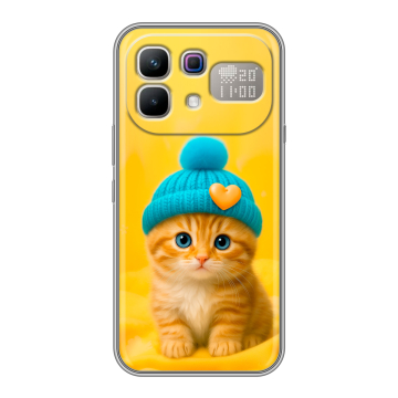 Силиконовый чехол на Infinix Note 60 Pro с принтом Котенок в шапке Силиконовый чехол на Infinix Note 60 Pro с принтом Котенок в шапке